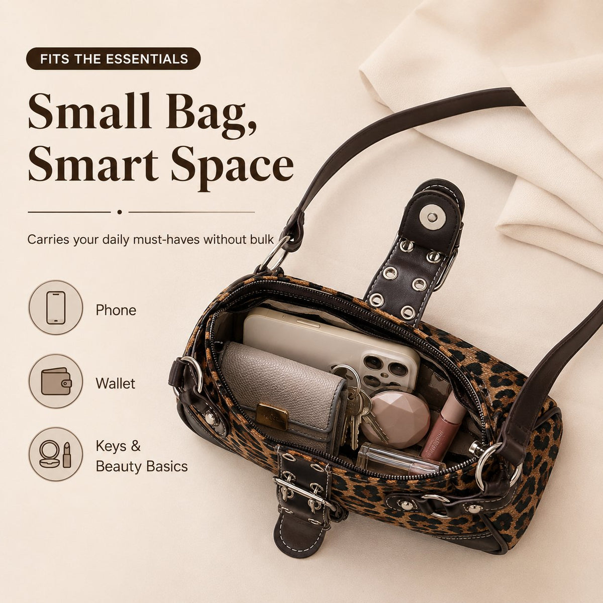 Trendy Leopard Print Underarm Shoulder Bag