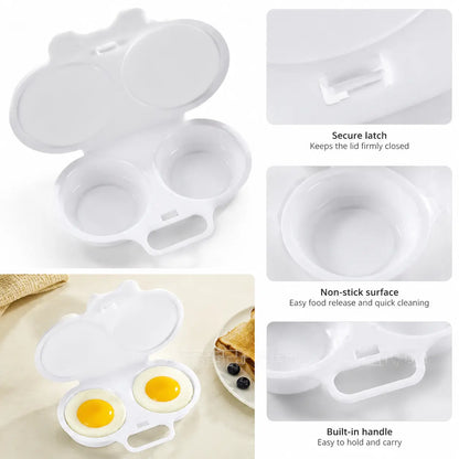 2‑Pack Easy‑To‑Clean Microwave Omelette Maker, Multifunctional Egg Poacher