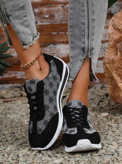 Women's Sport Floral Trainers – Lace-Up, Breathable