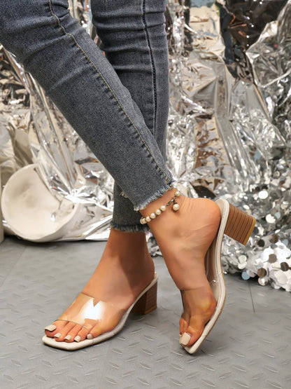 Women's Sandals – Square Toe, High Heel