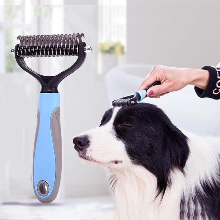 Double-Sided Pet Grooming Brush – Dog & Cat Hair Remover & Styling Comb