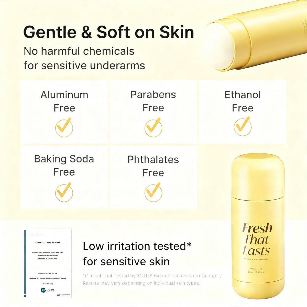 Deodorant Vanilla & Pistachio Fresh That Lasts 24 Hour Odor Control