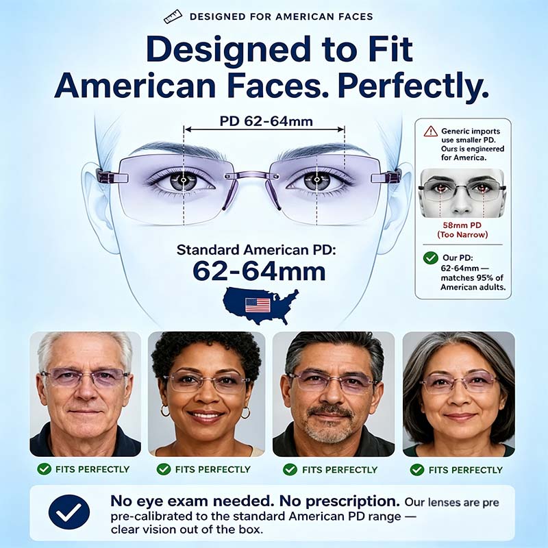 Smart Zoom Diamond-Cut Reading Glasses