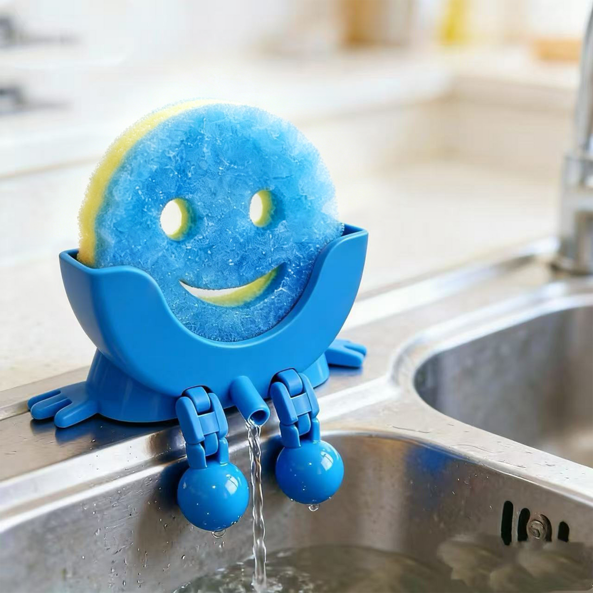 Smiley face sponge drainer - Keeps Your Sink Clean & Dry