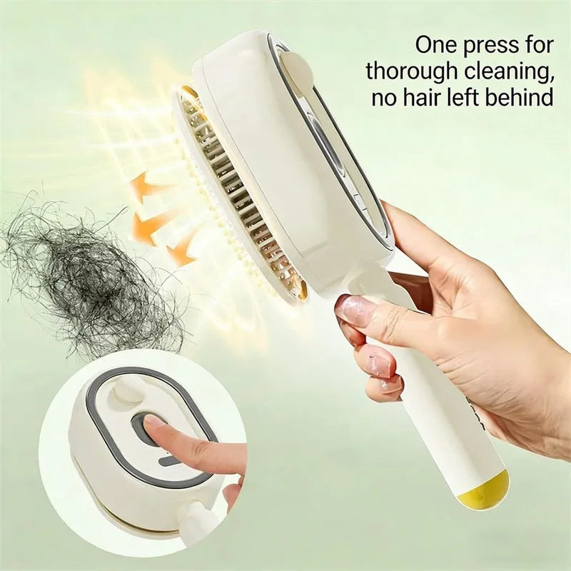 Rechargeable Hair Straightener Brush with Detangling Comb