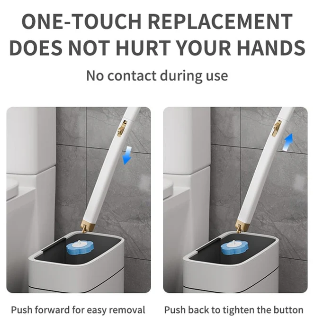 60K+ SOLD!Hygienic Disposable Toilet Brush | Wall-Mounted Replacement Head Set Hot Sale