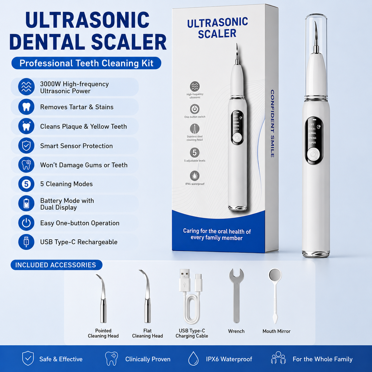 Ultrasonic Teeth Whitening Cleaner Set