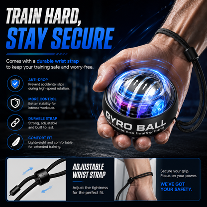 Auto-Start Gyro Ball – Build Grip Strength, Forearm Power & Wrist Endurance Anywhere