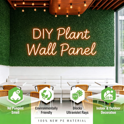 DIY 25"x25" Milan Grass Artificial Plant Wall Panel – Lush Green Decor