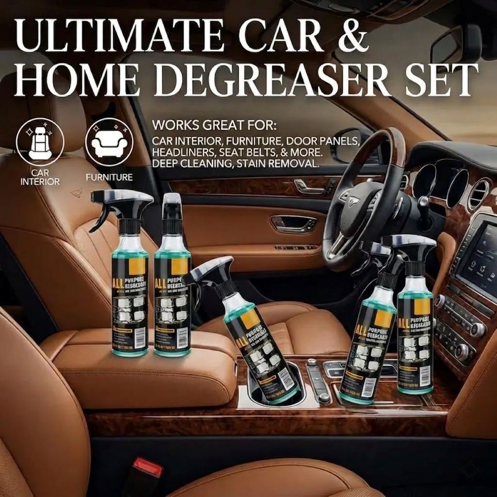 Multi-Surface Degreaser Spray — Save 52% Today! For Car Interiors, Kitchen Grease & Home Cleaning