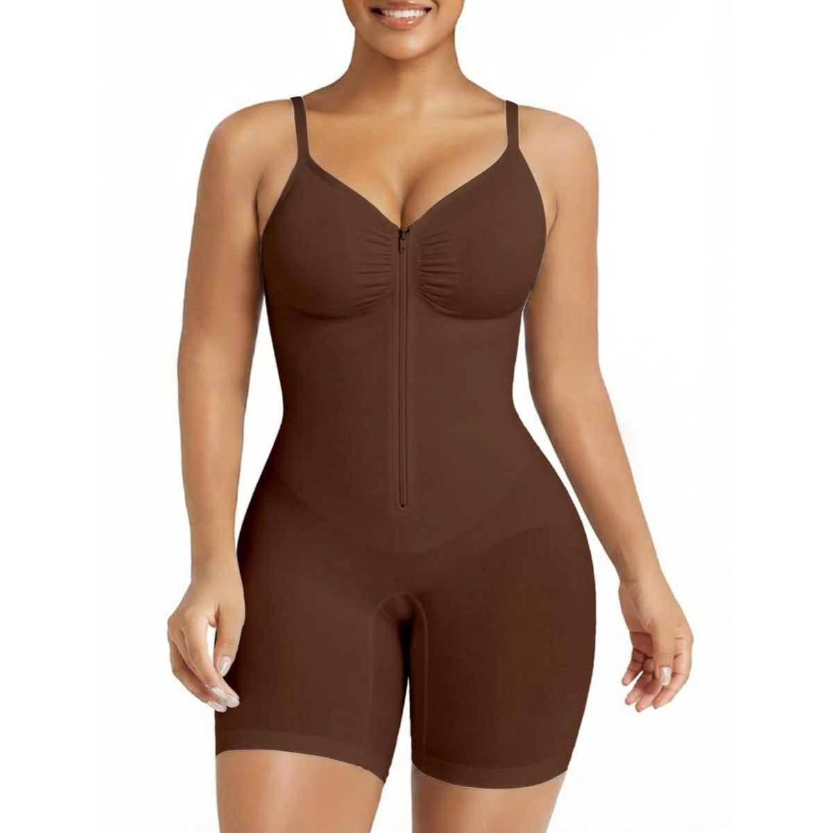 Women's Zip-Front Shapewear Bodysuit – Tummy Control & Waist Sculpting
