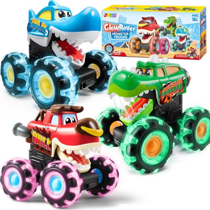 Hot Selling Light-Up Monster Truck – Press & Go Stunt Car for Kids