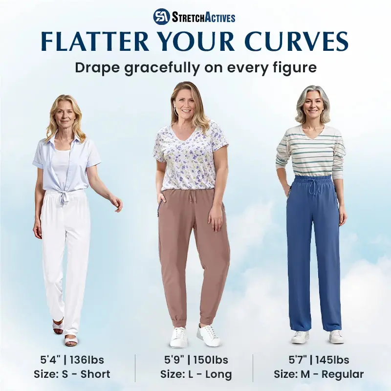 StretchActive - Women's Soft Stretch Casual Drape Pants