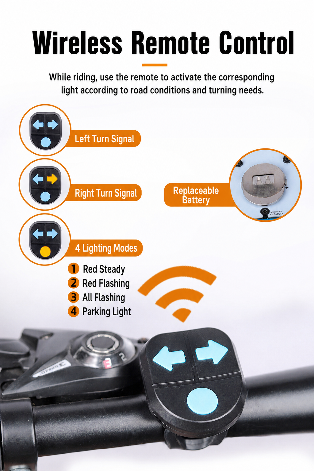 Hot Sale Ride Safer at Night with Remote Turn Signals