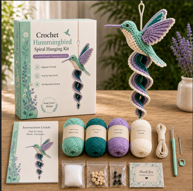 DIY Crochet Garden Friends Spiral Hanging Kit
