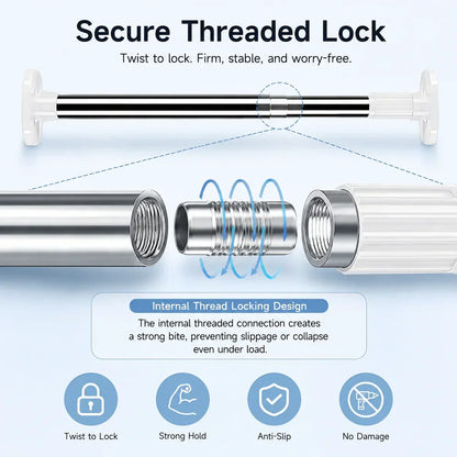 Upgraded Drill-Free Telescopic Tension Rod – Strong Hold, No Wall Damage