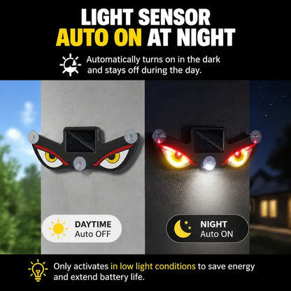 Dynamic LED Car Rear Window Display – Vampire Devil Eye Emoji Panel