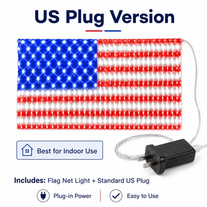Solar American Flag Lights Outdoor American Flag Net Lights