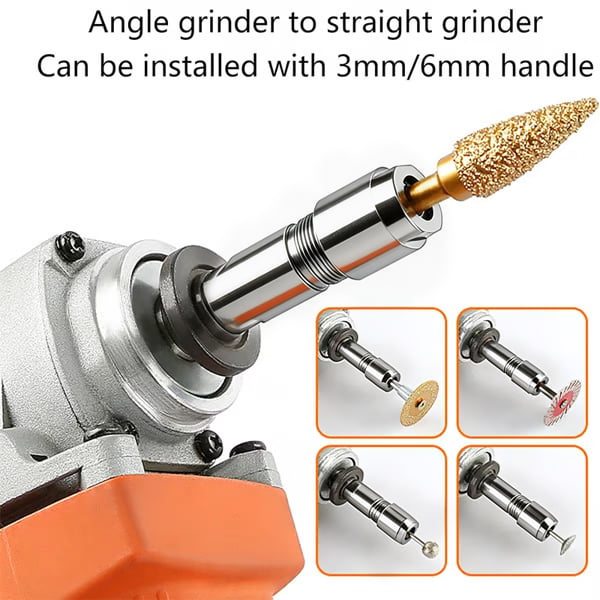 Hot Sale 50% OFF | Angle Grinder Conversion Kit | 3mm & 6mm Dual Collet for Precision Grinding