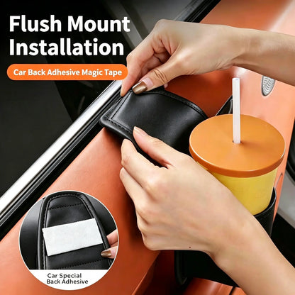 Leather Car Door Storage Pocket - Double‑Layer Compartments