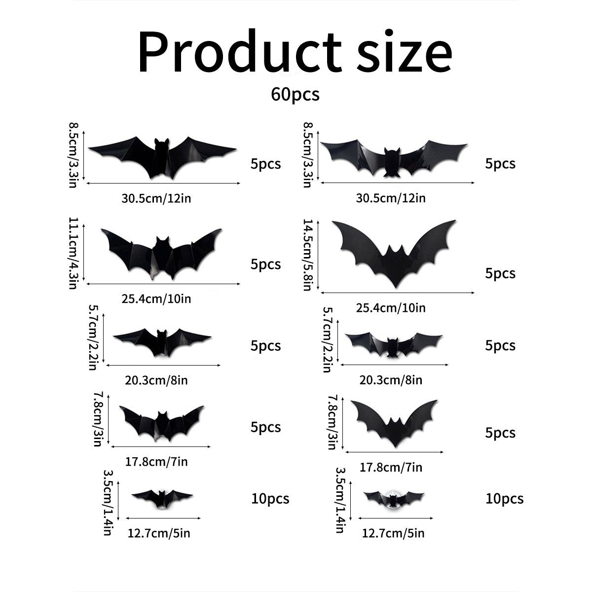 Halloween 3D Lighted LED Flashing Bats