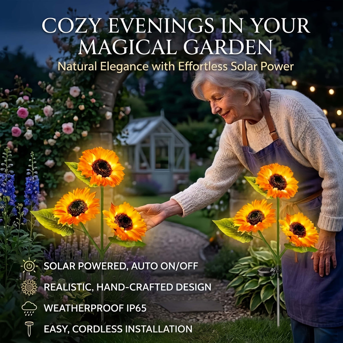 Solar Sunflower Garden Lights – Realistic LED Flower Stakes