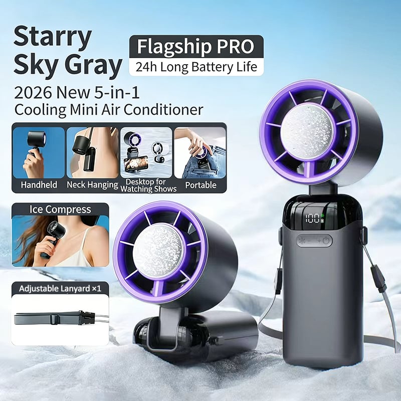 2026 Flagship 5-in-1 Foldable Handheld Cooling Fan
