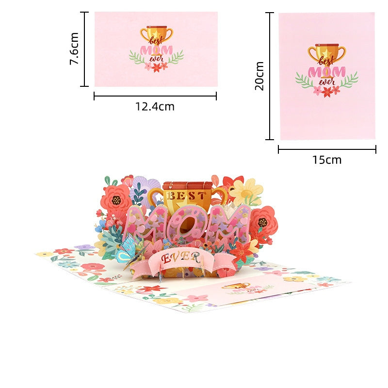 Paper Love Mother's Day Card, Happy Mothers Day Pop Up Card 3D Design
