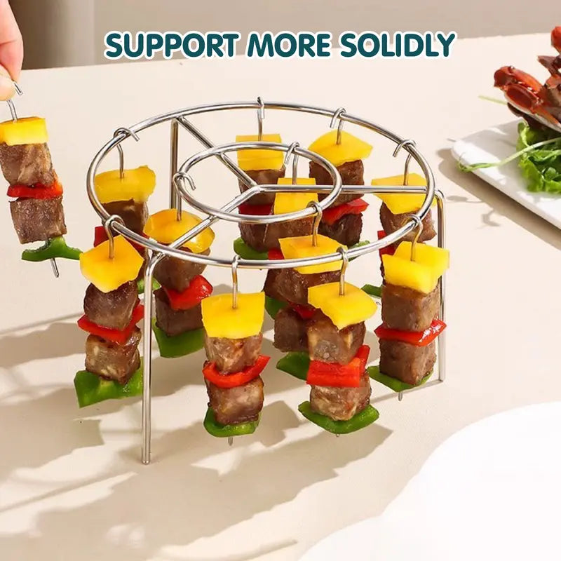 Air Fryer Skewer Rack, Round Grill with Stainless Steel