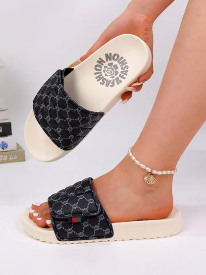 Unisex EVA Faux Leather Slides – Lightweight