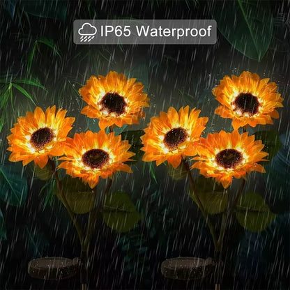 Solar LED Sunflower Garden Lights, Realistic Night Glow for Yard, Lawn, Patio and Porch Decoration, Waterproof IP65