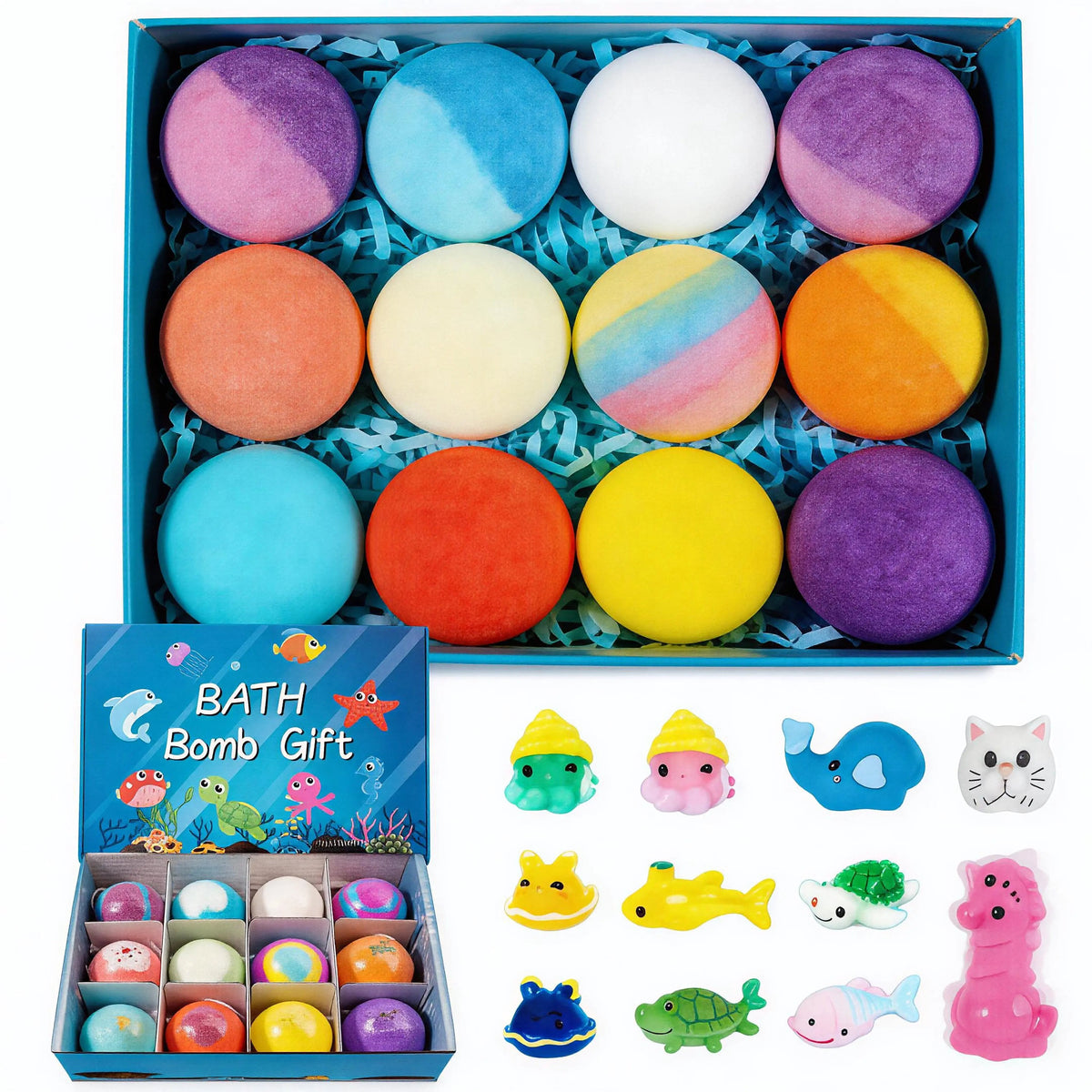 Kids Bath Bombs with Surprise Spring Toys Inside