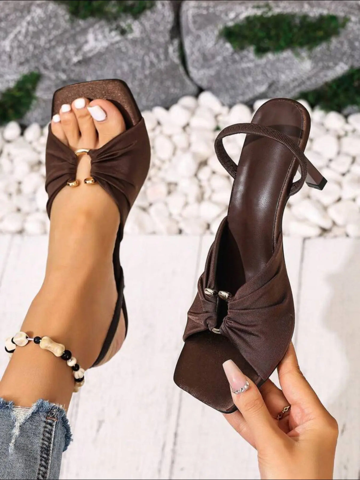 Women's Sandals – Chunky Sole, High Heel