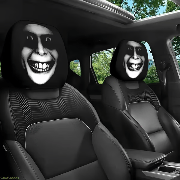 LAST DAY SALE 49% OFF- Funny Cartoon Car Headrest Covers – 2PCS Universal Fit