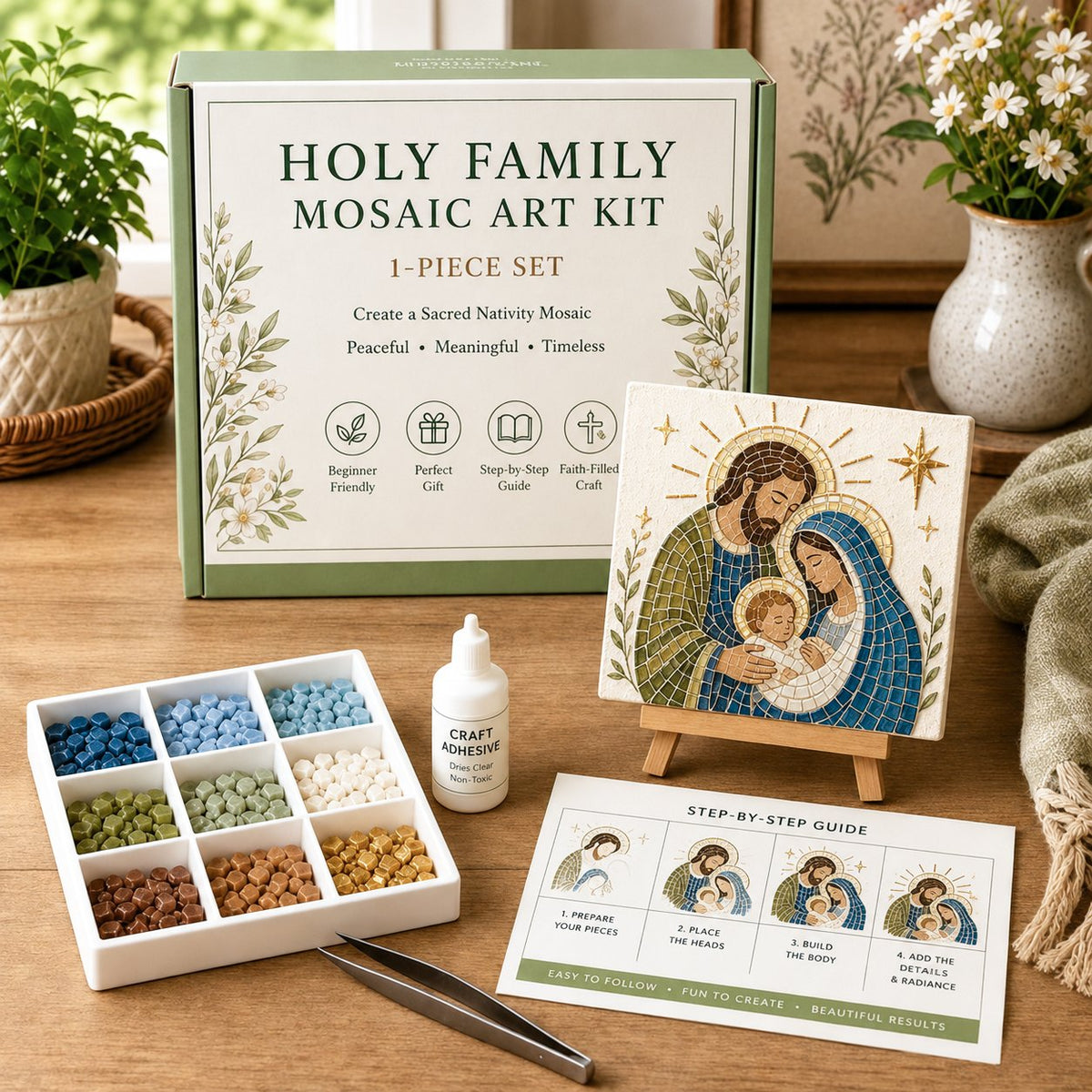 LAST DAY 49% OFF - Nativity Sea Glass Art Kit – Beginner-Friendly