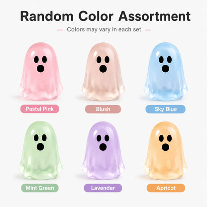 Glow In Dark Cute Ghost Resin Bead Set, Random Pattern Luminous Decorative Charms