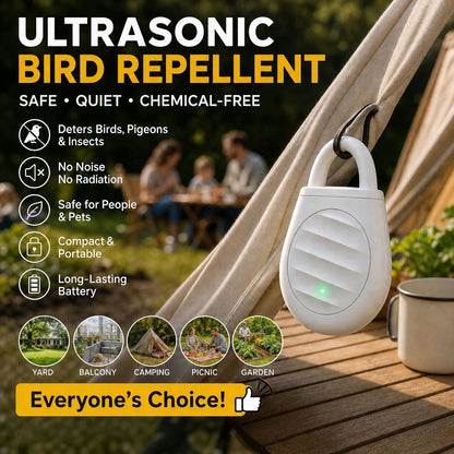 Limited time offer Buy 3 get 2 free！No more trouble from birds, beasts and locusts！Portable Ultrasonic Bird Repellent Keychain