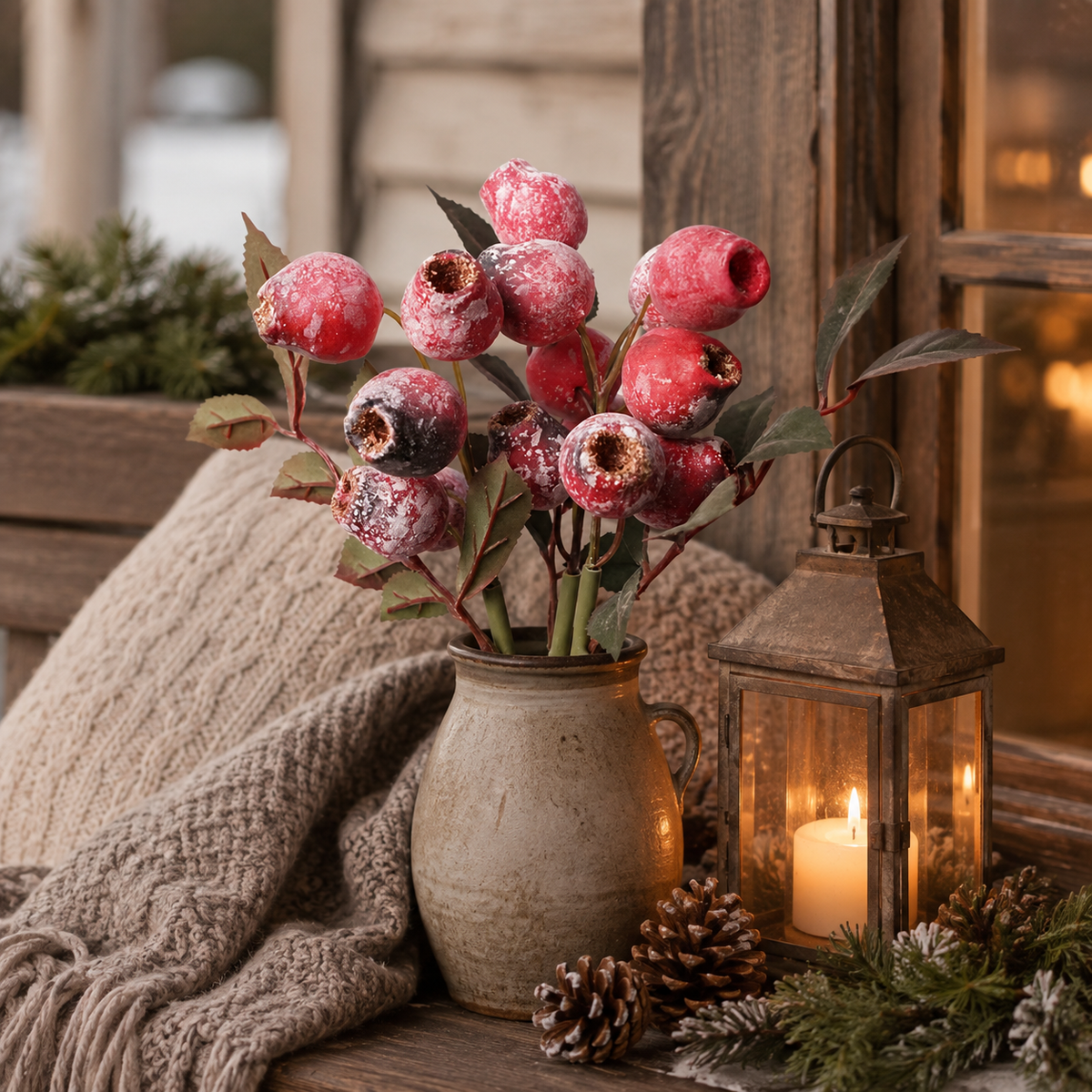 Rustic Artificial Seed Pod Bouquet – 3 Decorative Stems for Cozy Home Decor