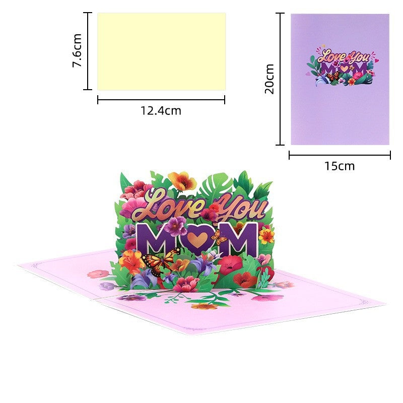 Paper Love Mother's Day Card, Happy Mothers Day Pop Up Card 3D Design