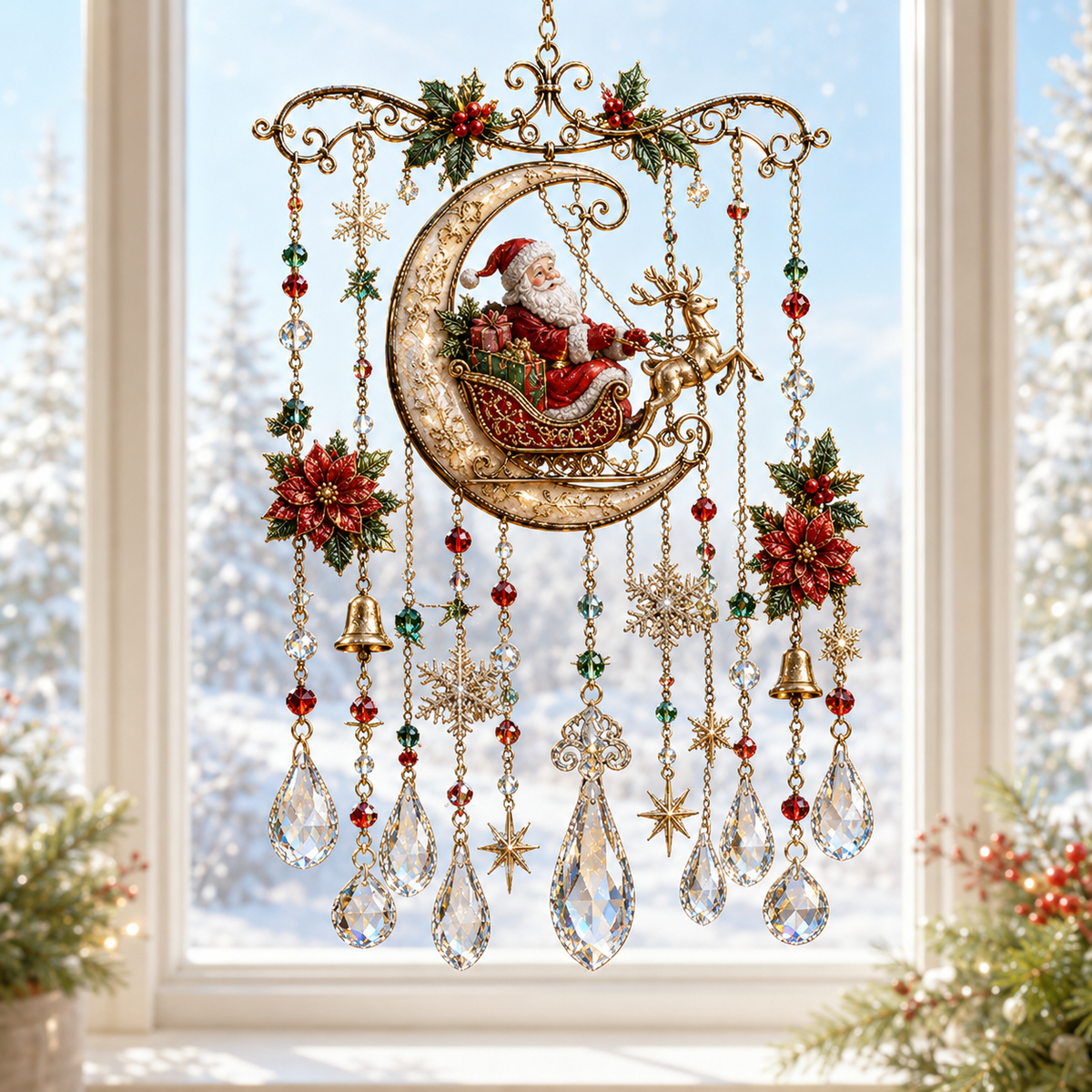 Last Day 49% OFF - Handmade Christmas Stained Glass Window Hanging