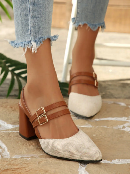 Women's Rubber Sandals – Pointed Toe, Stiletto Heel, High Heel