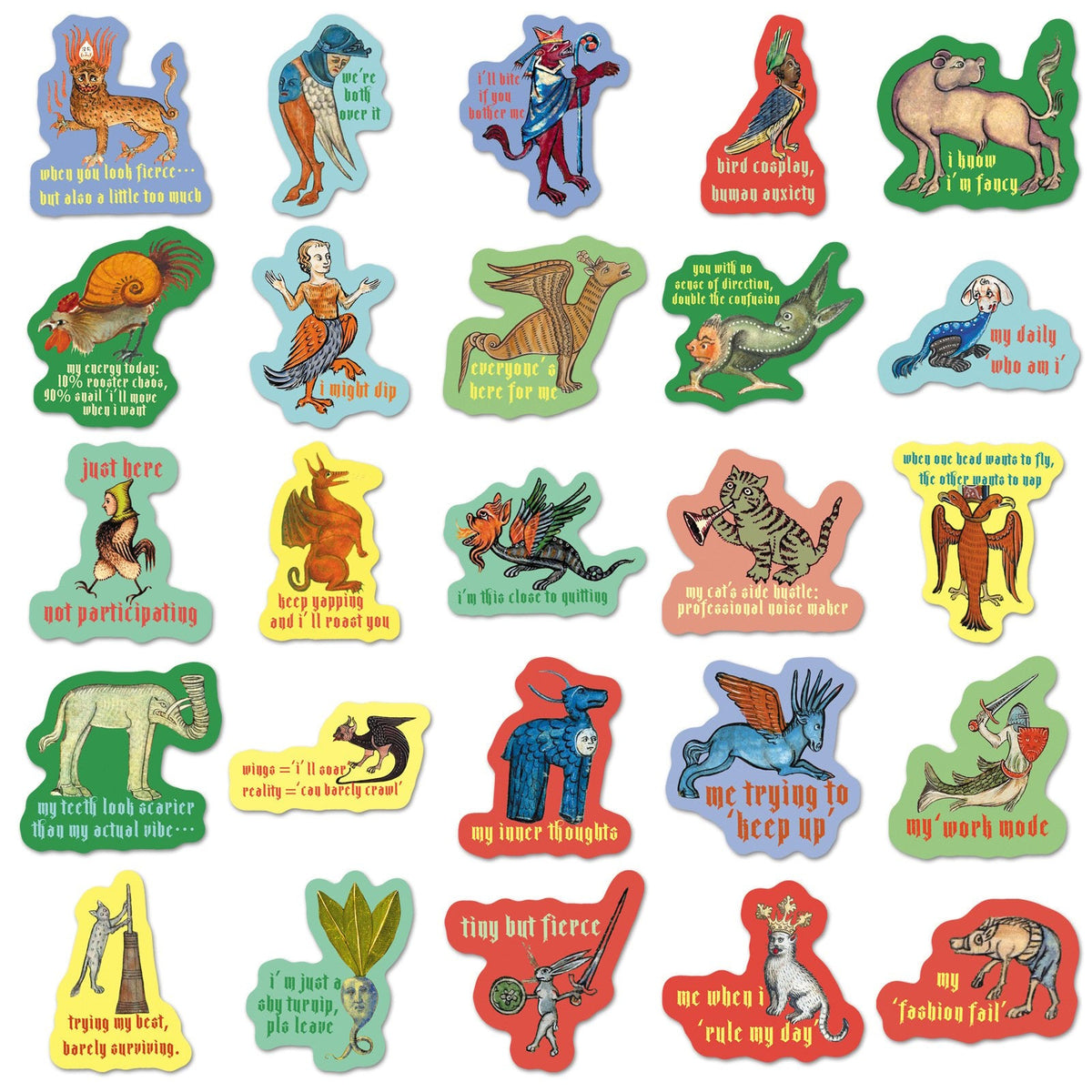 Last Day Promotion 49% OFF50‐Pack Medieval Meme Stickers – Extra‐Large, Waterproof, Peel & Stick