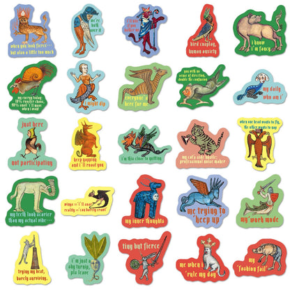 Last Day Promotion 49% OFF50‐Pack Medieval Meme Stickers – Extra‐Large, Waterproof, Peel & Stick