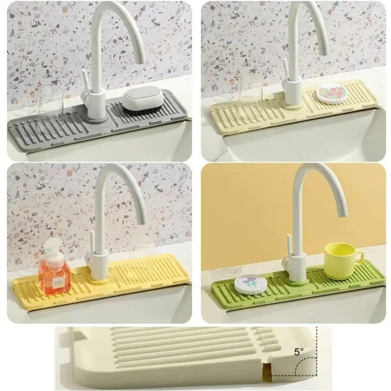 Faucet Splash Guard & Quick-Dry Draining Mat