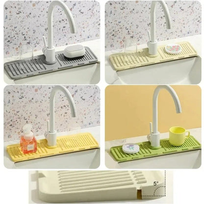 Faucet Splash Guard & Quick-Dry Draining Mat