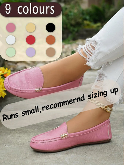 Women's Flats – Round Toe, Low Heel, Slip-On
