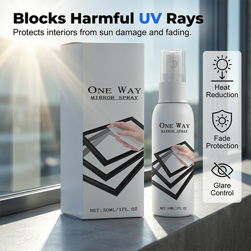 One Way Mirror Spray | Streak-Free Cleaner for Glass, Windows & Mirrors