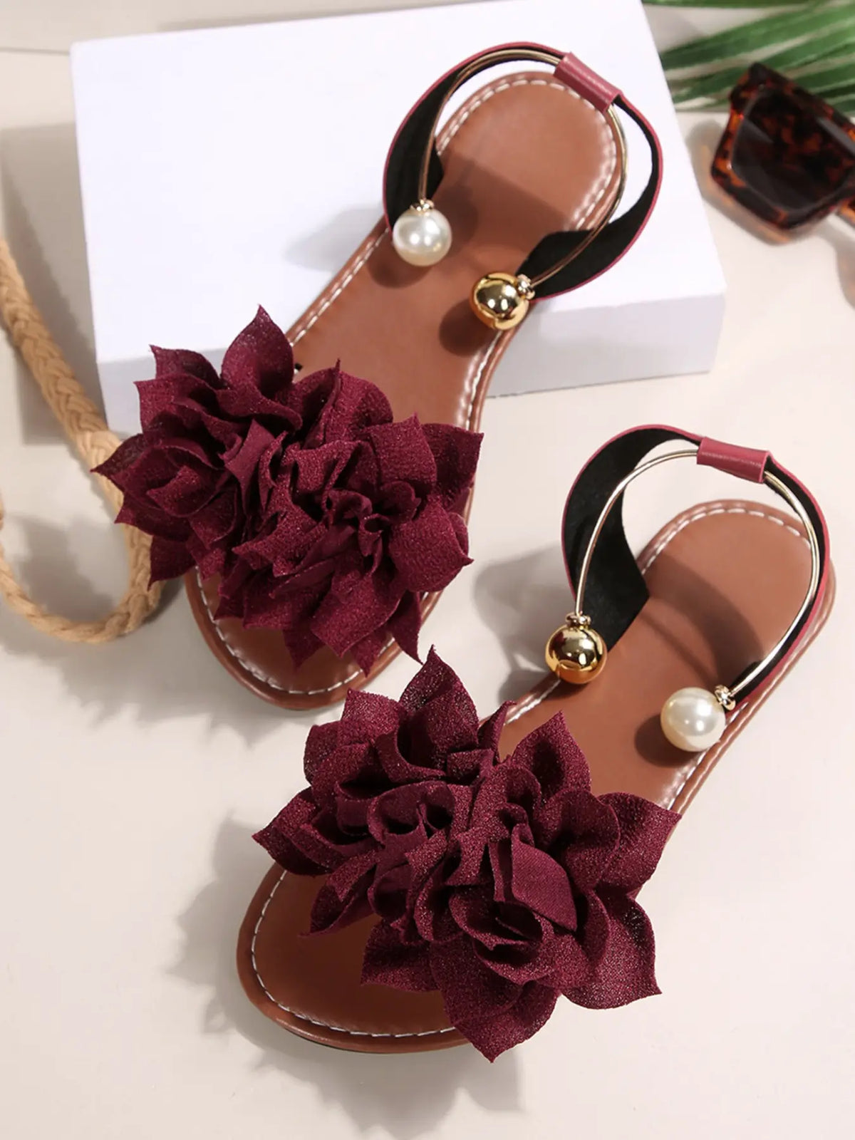 Women's Boho Pearl Sandals – Open Toe