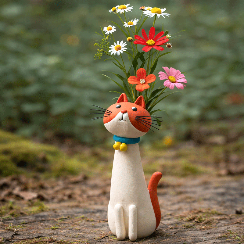Limited 50%! Quirky Handmade Cat‑Shaped Resin Vase