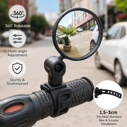 2 Counts, Bicycle Handlebar Convex Rearview Mirror